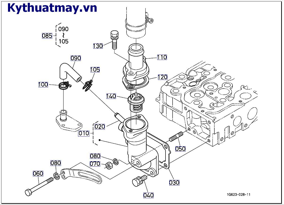 Mặt bích nước và bộ điều nhiệt